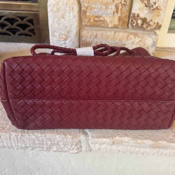 Quince Woven Leather Shoulder Bag - Mauve - Picture 6 of 9